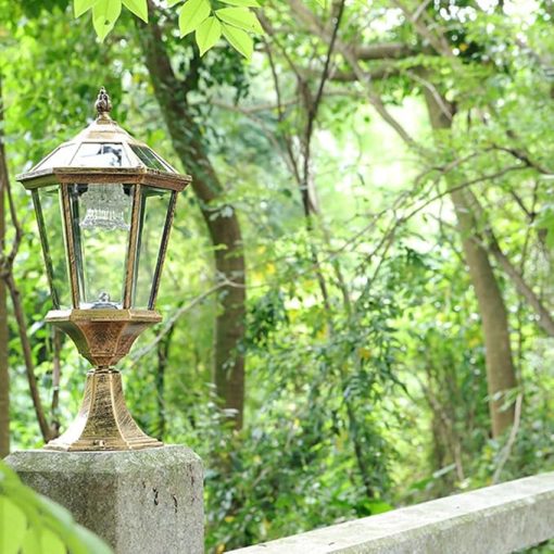 Solar Powered Industrial Pillar Light for Outdoor Garden Use - Image 2