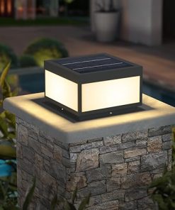 Modern 2-in-1 Solar High Voltage Waterproof Outdoor Post Lighting