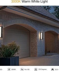 Modern Waterproof Solar Wall Light 20.5″ Exterior Sconce Black Grey 2