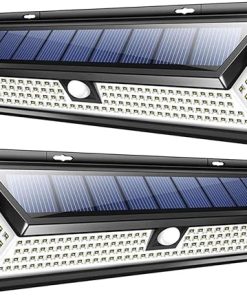 2pcs Solar Wall Lamps with Motion Sensor for Outdoor Safety Light
