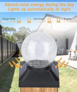 Solar Flame Post Cap Lights 4 Pack for Outdoor Fence Posts 2