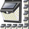 Flash Furniture Hess Pack LED Solar Lights All-Weather Black Tulip Style 3