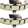 UME Solar Outdoor Lights 620 LED 4500LM Waterproof Motion Sensor 2 Pack