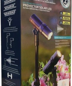 SmartYard Solar LED Spotlight 2 Count Bronze Warm White Lighting