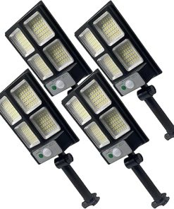 Outdoor Solar Motion Sensor Street Lights 10000LM IP67 Waterproof 4-Pack
