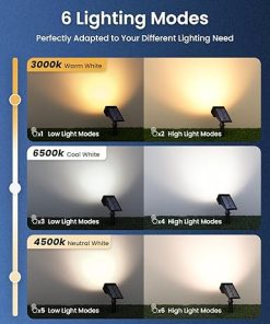 Solar Spot Lights Outdoor Waterproof IP67 60 LED 6 Lighting Modes 2