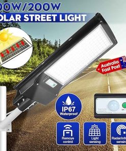 Outdoor LED Solar Wall Light 100W 200W IP67 Motion Sensor Lamp 2