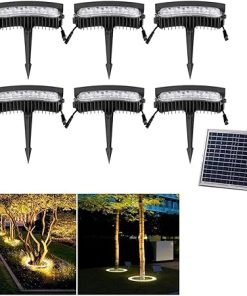 Warm Light 6 Pack LED Outdoor Ring Tree Landscape Spot Lights