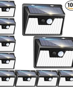 10 Pack Solar Outdoor Lights Motion Sensor Waterproof 500LM