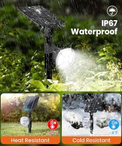Outdoor Solar Spotlights IP67 Waterproof LED Floodlight, 4 Pack 2