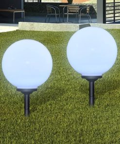 Durable Solar Powered Outdoor Lamps Set for Pathways Adjustable Height