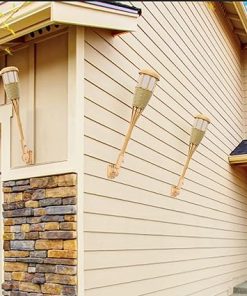 Flickering Flames Solar Lights 2-Pack Waterproof Bamboo Outdoor 2