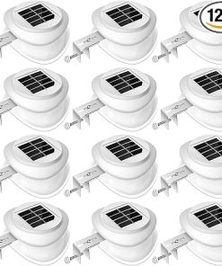 12 Solar Gutter Lights 9 LED Waterproof Outdoor Garden Fence Lamps