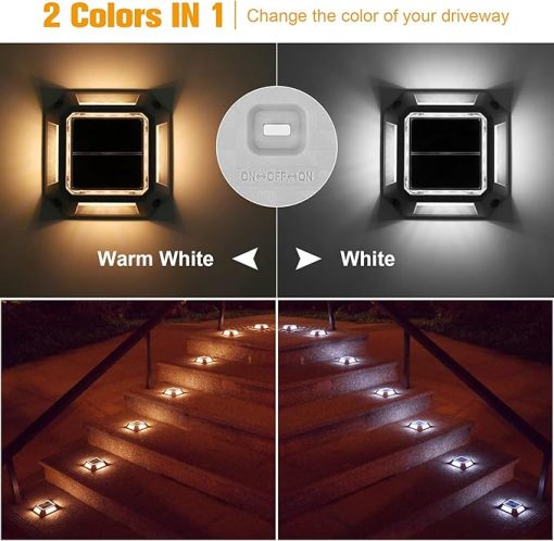 VOLISUN Solar Driveway Lights 8-Pack Waterproof Outdoor Step Light - Image 2