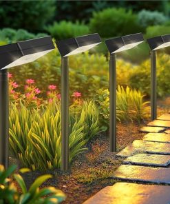 8 Pack Solar Pathway Lights with Auto On/Off Waterproof Design