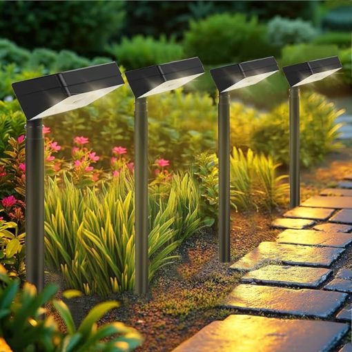 8 Pack Solar Pathway Lights with Auto On/Off Waterproof Design