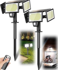 Solar Spotlights Outdoor 2 in 1 with Ground Stakes 3000LM Security Lights
