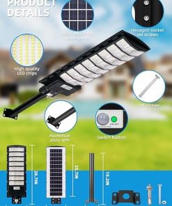 8 Packs Solar Streetlights with Remote Control and Waterproof LED 2