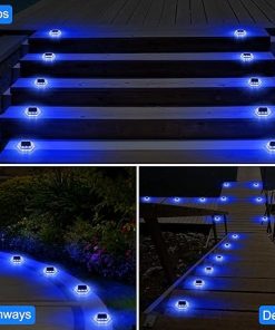 Solar Deck Lights 8 Pack Waterproof Auto ON Off LED Lighting Outdoor 2