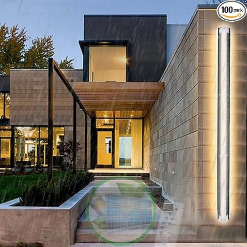 LED Black Outdoor Wall Lights with Remote Control Waterproof 60CM