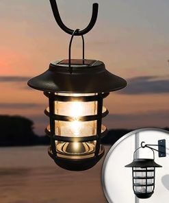 Nottingham Solar Hanging Coach Light Black for Outdoor Use 2