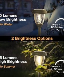XMCOSY Solar Lights Outdoor 6 Pack LED Warm White RGB Color Change 2