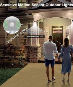 Outdoor Waterproof Solar Fence Lights with Motion Sensor Pack of 4 2