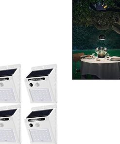 TORCHSTAR Wall Light Bundle and Motion Sensor Solar Light 4-Pack