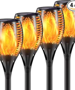 Larger Solar Torch Lights 43 Inch Waterproof Outdoor Garden Pathway