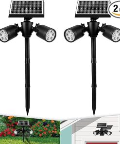 Solar Motion Sensor Lights for Outdoor Use – 2 Pack Security Floodlights