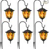 6 Pack Solar Flame Hanging Lights Outdoor LED Lanterns for Garden