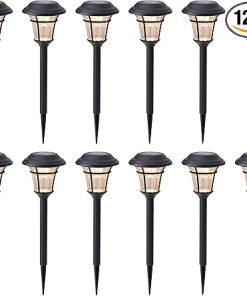 MAGGIFT 12 Pack Solar Pathway Lights for Outdoor Garden and Yard