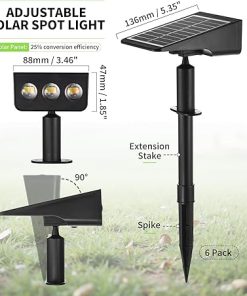 6 Pack Solar Spot Lights Outdoor Adjustable IP65 Waterproof Landscape 2