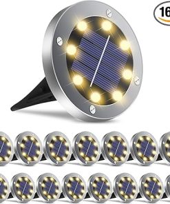 16 Pack Solar Ground Lights Waterproof Outdoor Pathway and Yard Decor
