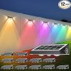 Outdoor Solar Lights 10 RGBCW Modes IP65 Waterproof LED Fence Lights