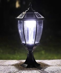 Outdoor Solar Vintage Classic Pillar Light Post Lamp with Remote 2