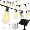 Solar Lamp Post Light Outdoor Aluminum LED with Tiffany Glass Matte Black 3