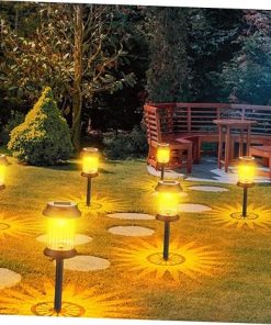 Solar Powered Ground Stake Lights 6 Pack Waterproof Lawn Decor 2