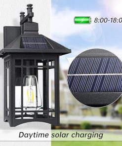 Modern Solar Outdoor Wall Light for Waterproof Patio Doorway 2