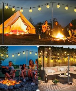 Outdoor 6 Pack String Light Poles for Patio Garden Camping Parties 2