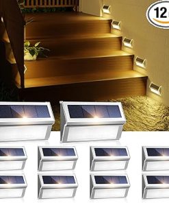 JSOT 10 Pack Solar Step Deck Lights Waterproof for Outdoor Use