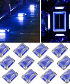 Solar Deck Lights 12 Pack Waterproof LED Driveway Pathway Lighting