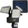 Bright 3-Head LED Solar Garage Flood Light with PIR Sensor and 1000 Lumens