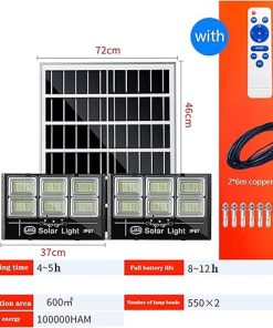 3000W Solar Flood Lights Outdoor Super Bright Waterproof Home Security 2