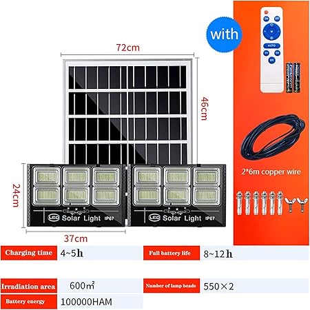 3000W Solar Flood Lights Outdoor Super Bright Waterproof Home Security 2 3000W Solar Flood Lights Outdoor Super Bright Waterproof Home Security - Image 2