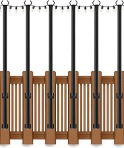 8 Pack 5 Ft Outdoor Light Poles with Fixing Clips for String Lights