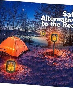 2Pcs Solar Lawn Light LED Flame Design for Garden Outdoor Decor 2