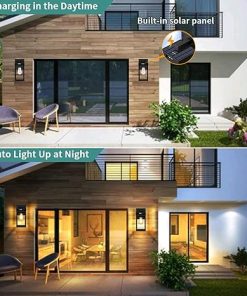 Solar Wall Lights Outdoor with Motion Sensor and 3 Lighting Modes 2
