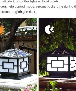 Solar LED Pillar Lights Waterproof for Outdoor Patio and Garden Use 2