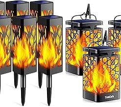 TomCare Solar Flickering Flame Lights for Garden Patio Yard